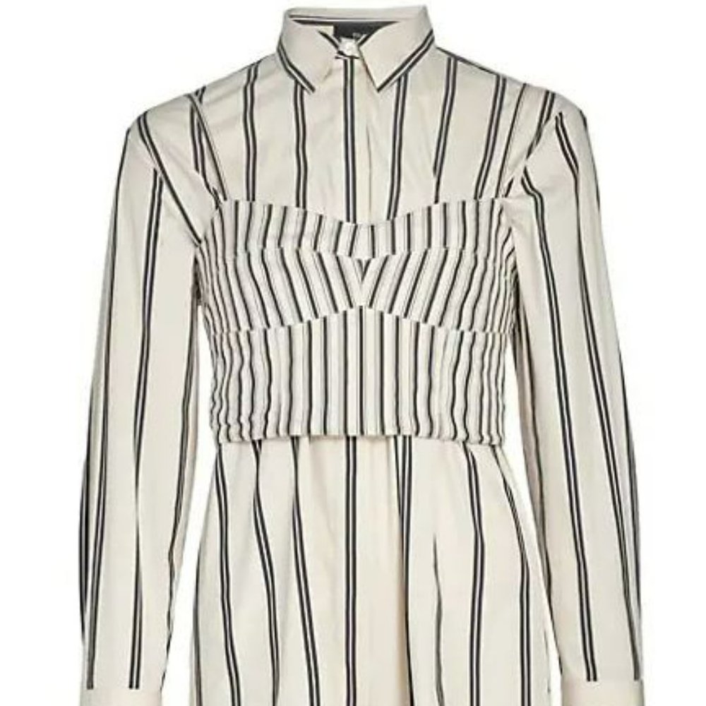 THEORY Striped Layered Bustier Shirt- 3 shirts in 1